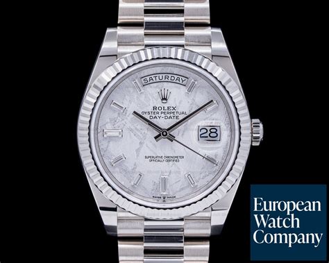 rolex day date 18ct white gold watch|Rolex Day-Date 40 228239.